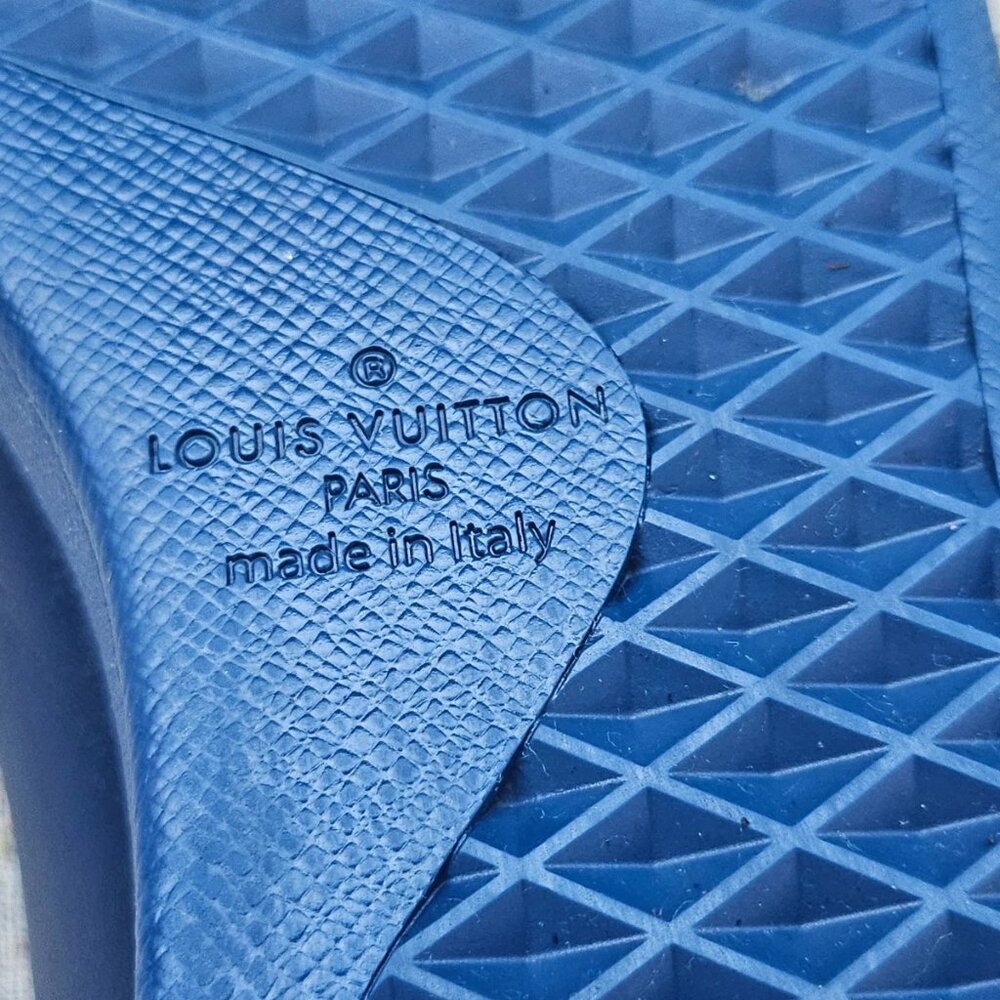 Louis Vuitton Men Shoes Blue Luxembourg Sneaker Leather Made in Italy Size 6 - Picture 12 of 12